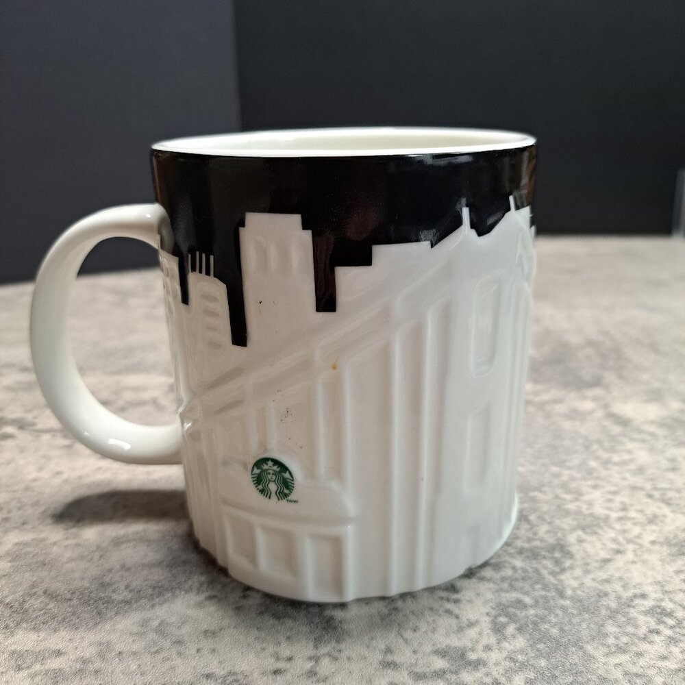 Starbucks Black and White San Francisco City Relief Embossed Mug Skyline - Picture 6 of 10